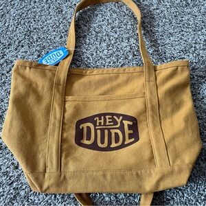 Hey Dude Mustard Canvas Tote Bag